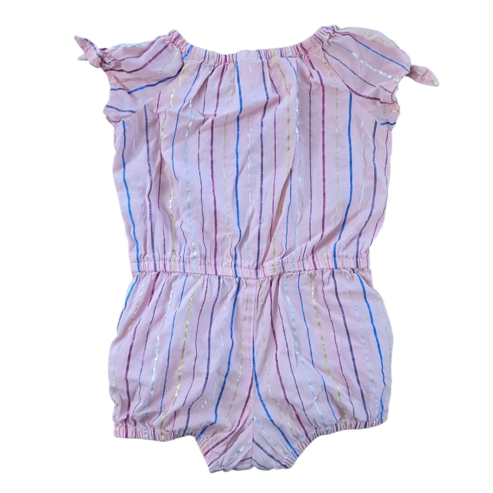 ✨ OshKosh B'gosh Pink Striped Cotton Romper – Size 18M ✨